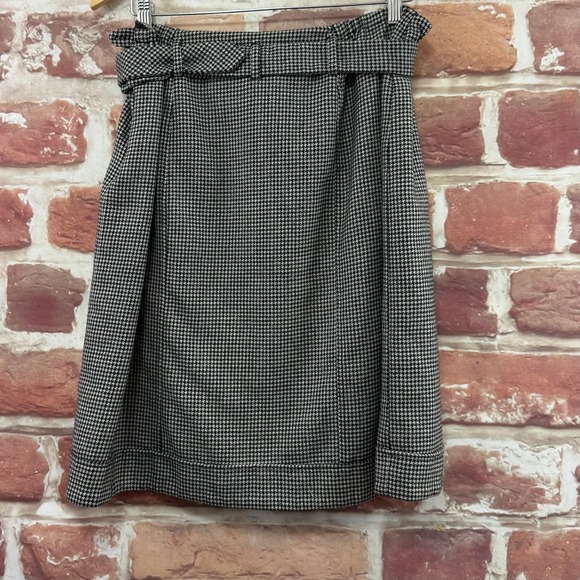 Vintage Talbots Skirt Womens 16WP Black White Wool Blend Houndstooth Career Work - Picture 4 of 9